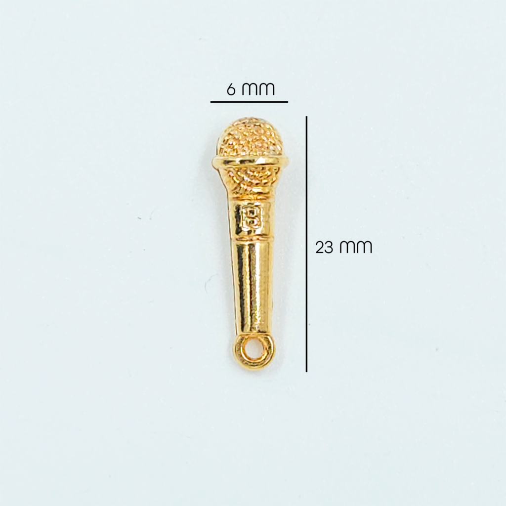 Micrófono Dije Zamak Baño De Oro